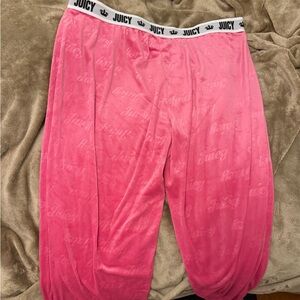 Juicy Couture Pink velour velvet Pajama Pants